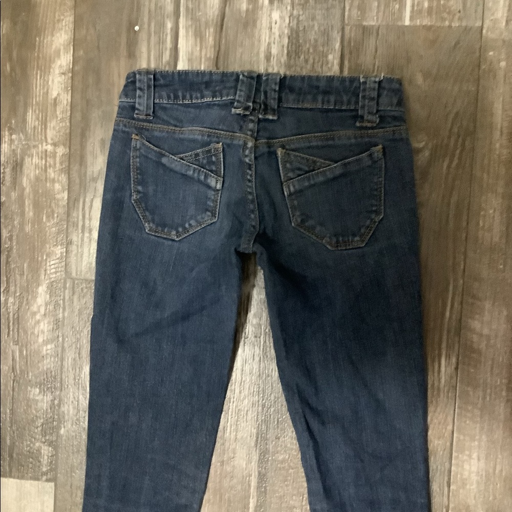 Vintage Y2K Blue Asphalt super low rise skinny jeans size 0 skater grunge